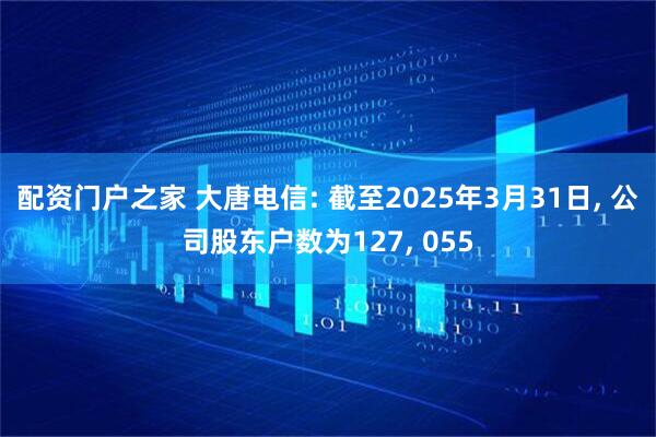 配资门户之家 大唐电信: 截至2025年3月31日, 公司股东户数为127, 055